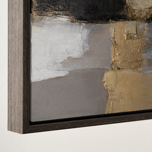 Modern art "Golden Fragments" with frame famous paintings