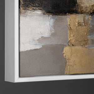 Modern art "Golden Fragments" with frame famous paintings