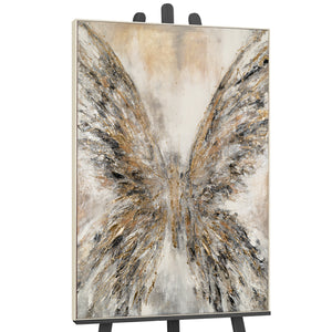 Abstract Butterfly Painting with Golden Wings – Hand-Painted Canvas Artwork for Living Room
