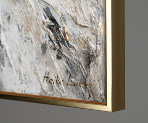 Abstract Butterfly Painting with Golden Wings – Hand-Painted Canvas Artwork for Living Room