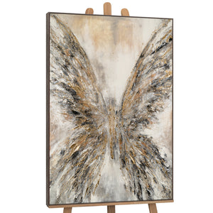 Abstract Butterfly Painting with Golden Wings – Hand-Painted Canvas Artwork for Living Room