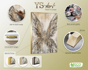 Abstract Butterfly Painting with Golden Wings – Hand-Painted Canvas Artwork for Living Room