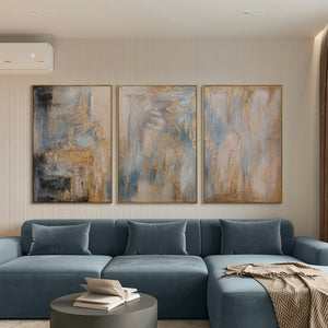 "Sheen and Elegance" – Hand Painted Pastel Wall Art Canvas with Frame, 24x16 inches