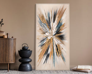 Textured Abstract Canvas Large Statement Design – Golden Pulse