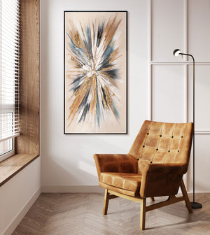 Textured Abstract Canvas Large Statement Design – Golden Pulse