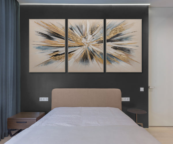 Textured Abstract Canvas Large Statement Design – Golden Pulse