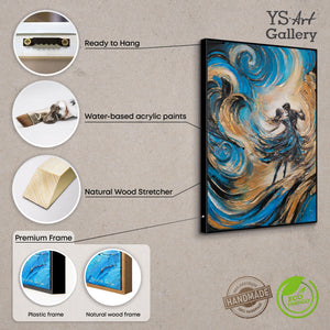 Framed Canvas Art Abstract Figurative Luxury Wall Art – Endless Dance