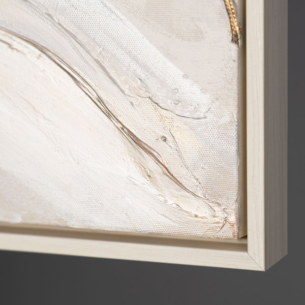 "Natural Decoration" Acrylic Picture – White and Gold Painting and Modern Art Canvas Painting