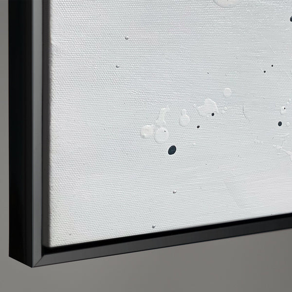 Framed Black and Gold Wall Art Vertical Abstract Composition — Rising Silence