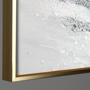 Framed Black and Gold Wall Art Vertical Abstract Composition — Rising Silence