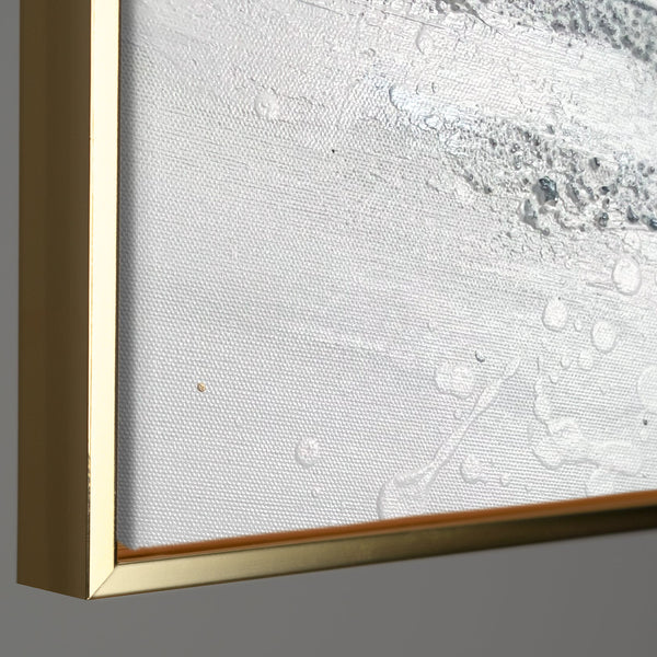 Framed Black and Gold Wall Art Vertical Abstract Composition — Rising Silence
