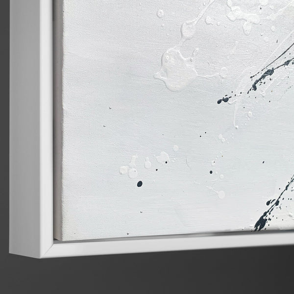Framed Black and Gold Wall Art Vertical Abstract Composition — Rising Silence