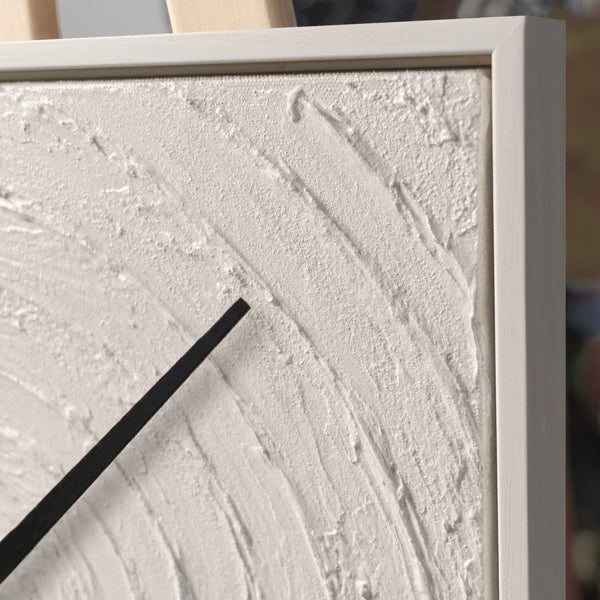 Handgemalte Wanddeko fürs Wohnzimmer – minimalistische Spiralkomposition – 35×35 cm
