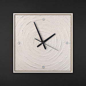 Handgemalte Wanddeko fürs Wohnzimmer – minimalistische Spiralkomposition – 35×35 cm