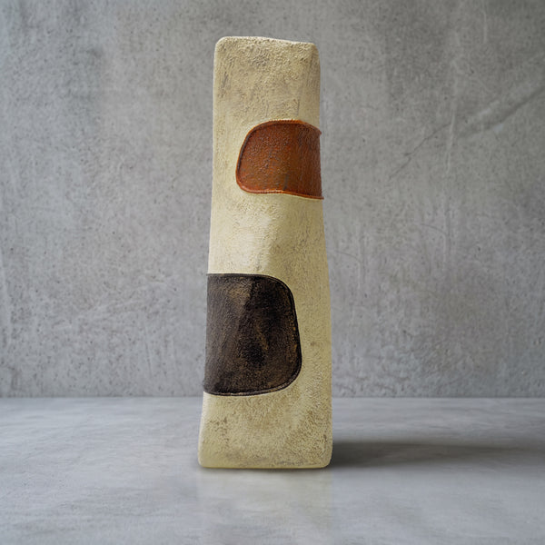 Keramik deko bodenvase handbemalt, eckige Form, 30,5 cm
