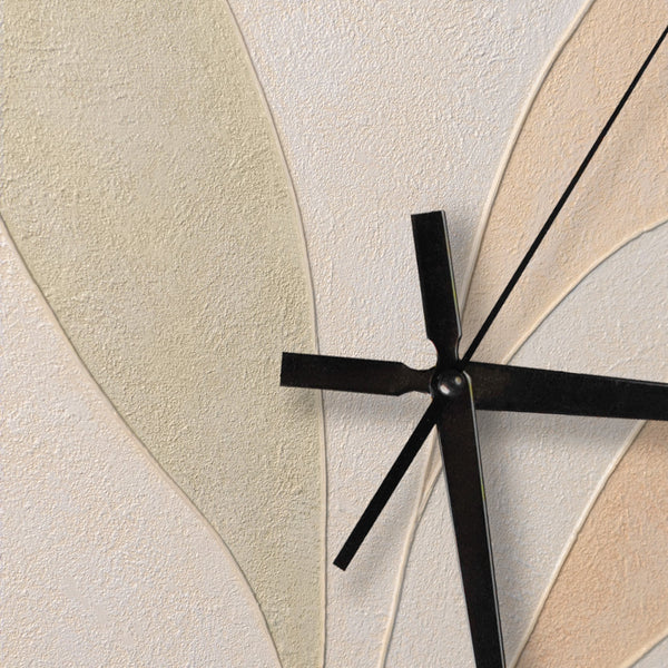 Unique Hand-Painted Wall Clock – Abstract Earth Tones, Sage & Terracotta, 35×35 cm