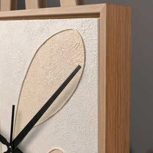 Unique Hand-Painted Wall Clock – Abstract Earth Tones, Sage & Terracotta, 35×35 cm