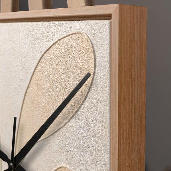 Unique Hand-Painted Wall Clock – Abstract Earth Tones, Sage & Terracotta, 35×35 cm