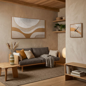 Keramik Japanische Bodenvase handbemalt in Erdtönen, 21 cm