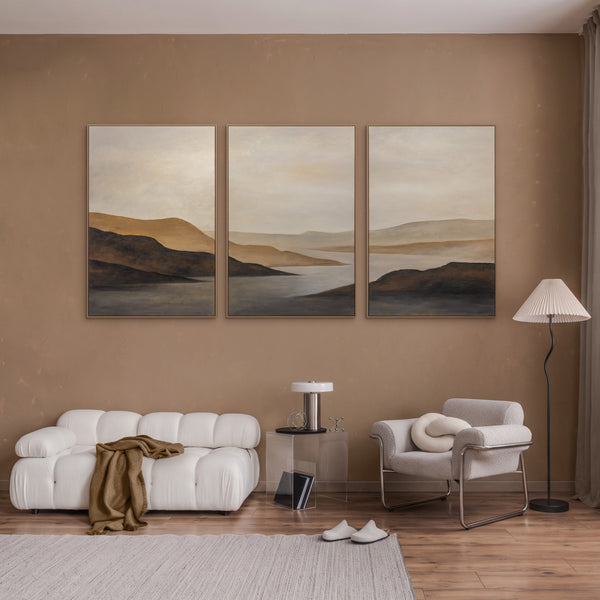 Hand-Painted Wall Painting Landscape "Soft Dawn"