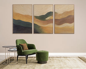 Hand-Painted 3D Art for Walls "Waves of the Horizon"