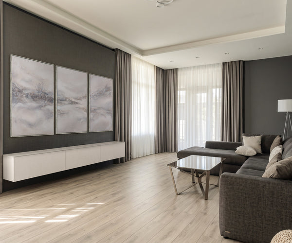 Hand-Painted Canvas Wall Art "Misty Distance"