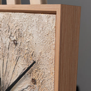 Unique Hand-Painted Wall Clock – Dandelion Seed Head, Natural Beige, 35×35 cm