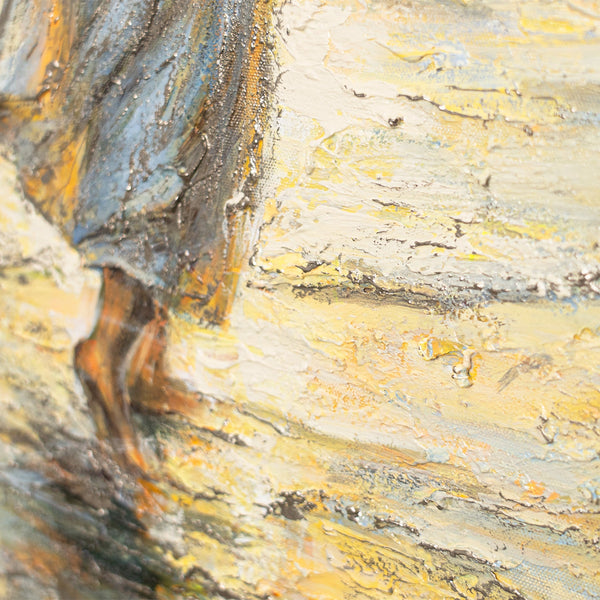 Handgemalte religiöses Bild „Weg zum Licht“ – Spirituelle Wandkunst mit Jesus am Meer