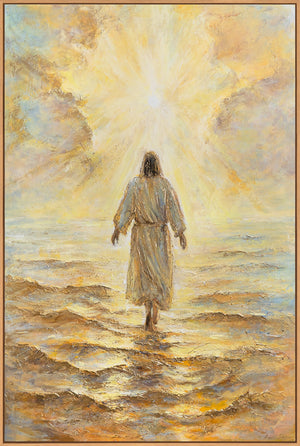 Handgemalte religiöse Kunst „Strahlkraft des Glaubens“ – Christus am Meer