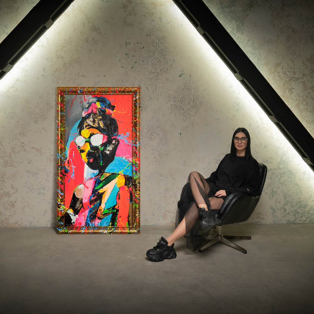 Modern Wall Art for Living Room - Painting with Frame "Contrasting Look"