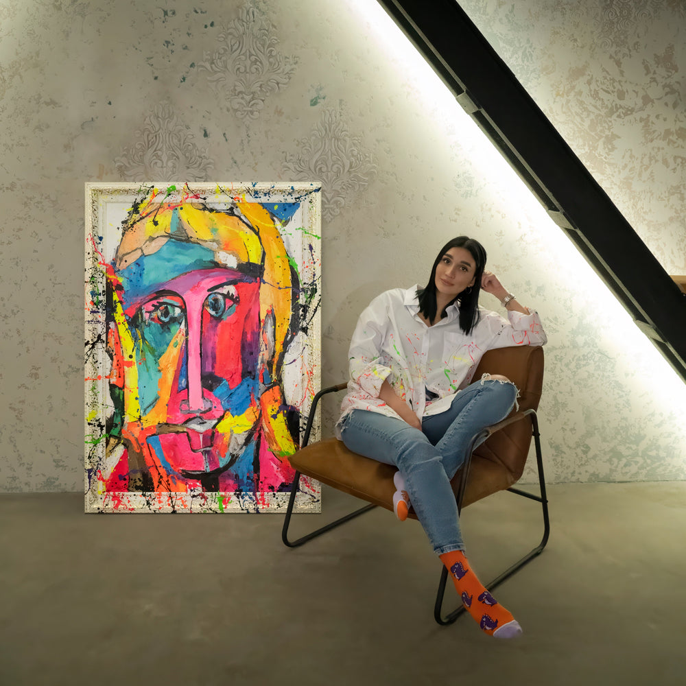 Handmade Paintings on Canvas with Frame "Emotions of Light"