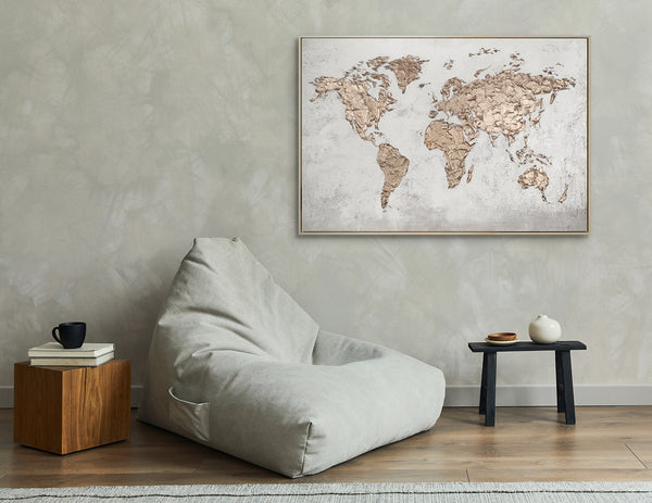 Wall art painting in frame "World map"