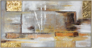 Hand-Painted Acrylic Canvas – "Golden Abstraction" | Abstract Wall Art