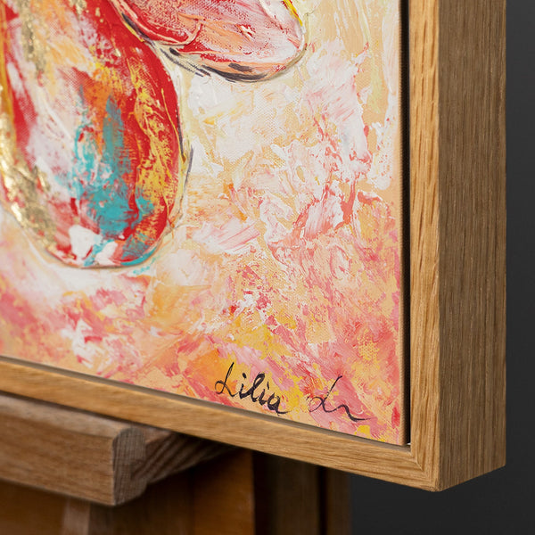 Abstract Floral Wall Art Painting in Frame – Colourful Textured Flowers Beautiful – Beautiful flowers