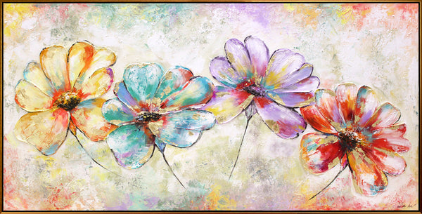 Flower canvas painting with frame "Beautiful flowers"