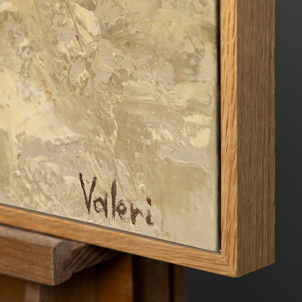 Modern abstract art - acrylic painting with golden accents