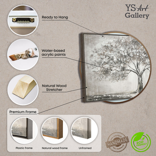 Large Wall Art Framed Textured Canvas – Silent Horizon