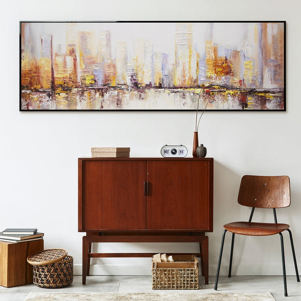 landscape sity canvas painting