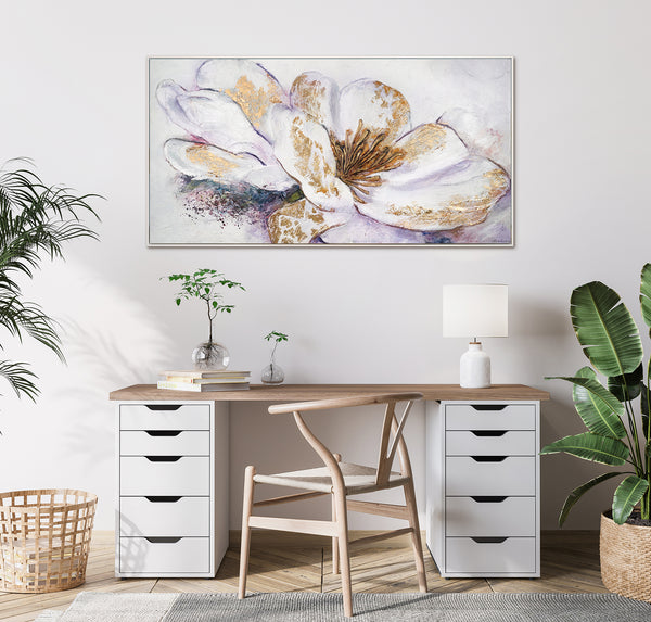 framed paintings with gold flower