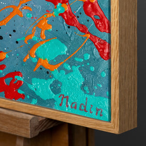 Modern acrylic painting with frame "Hot Summer"