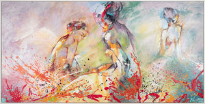 Modern acrylic painting with frame "Hot Summer"