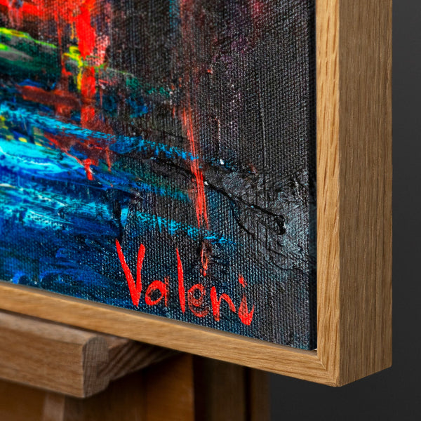 Contemporary painting with frame "Autumn alley"