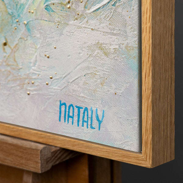Modern wall painting with frame "Iguana"