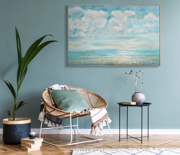 Large abstract wall art for living room "Summer coolness"