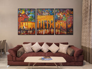 Painting landscape "Brandenburg Gate" with frame Modern Art