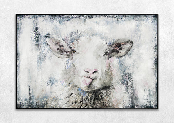 Contemporary wall art "Lucky Sheep"