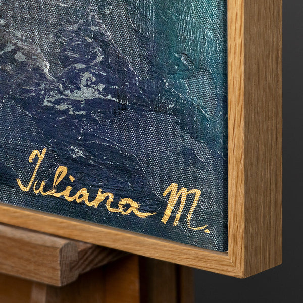 Hand painted wall art abstract with frame "Fragment"