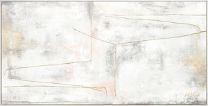 Framed canvas painting for living room "Golden ribbon"