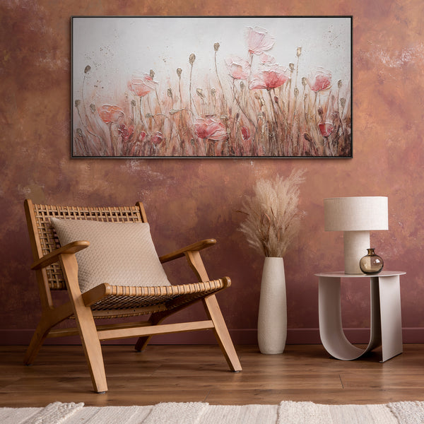 framed wall art for living room paint poppies acrylic