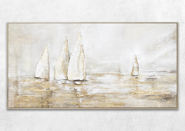 landscape artwork acrylic painting boat